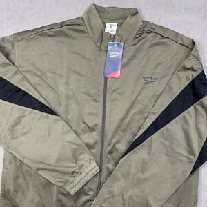 NEW Reebok Identity Vector Knit Track Jacket Men's‎ XL Army Green Full Zip